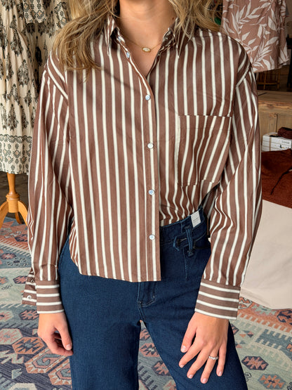 Collared Brown Button Up
