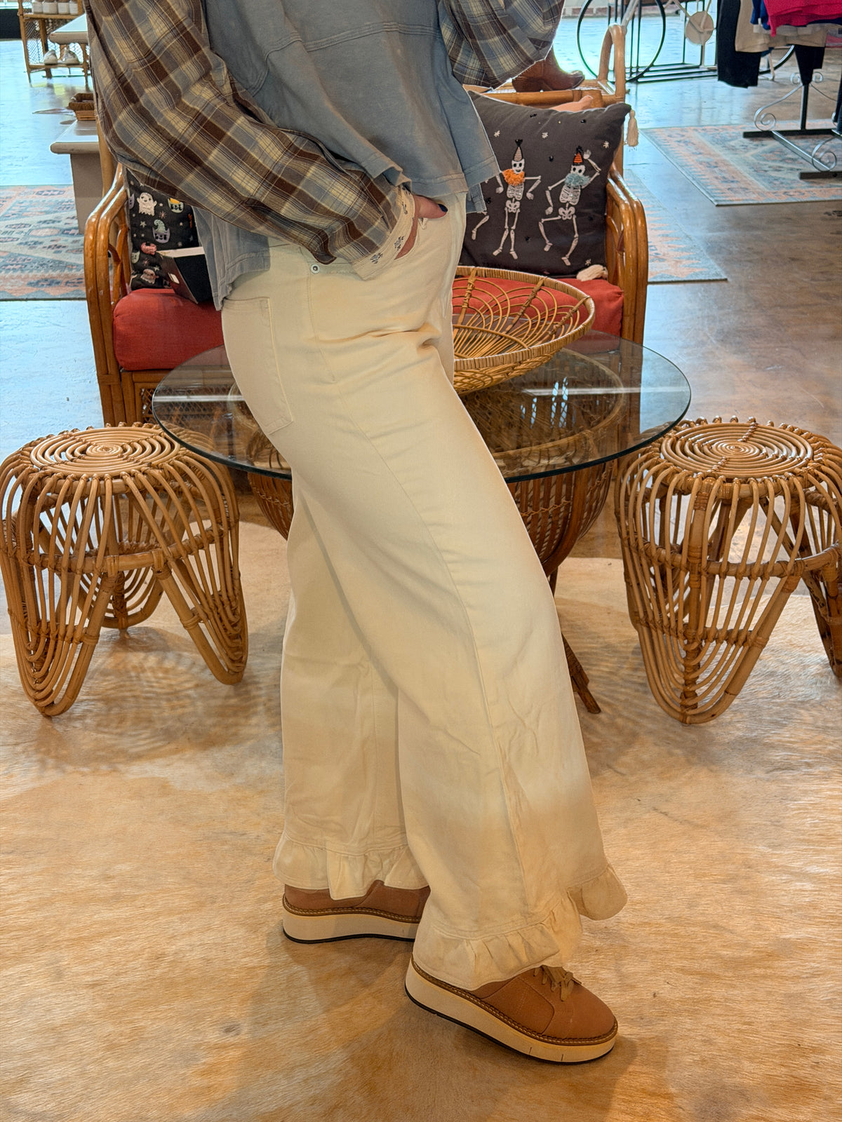 Ruffle Hem Jean