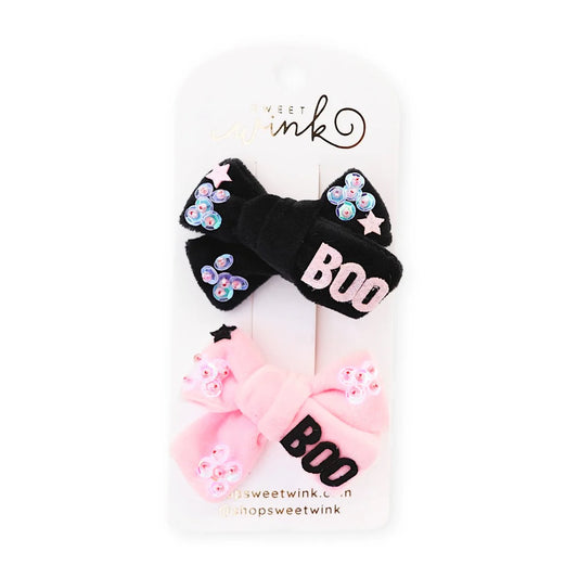 Boo Bow Clip Set