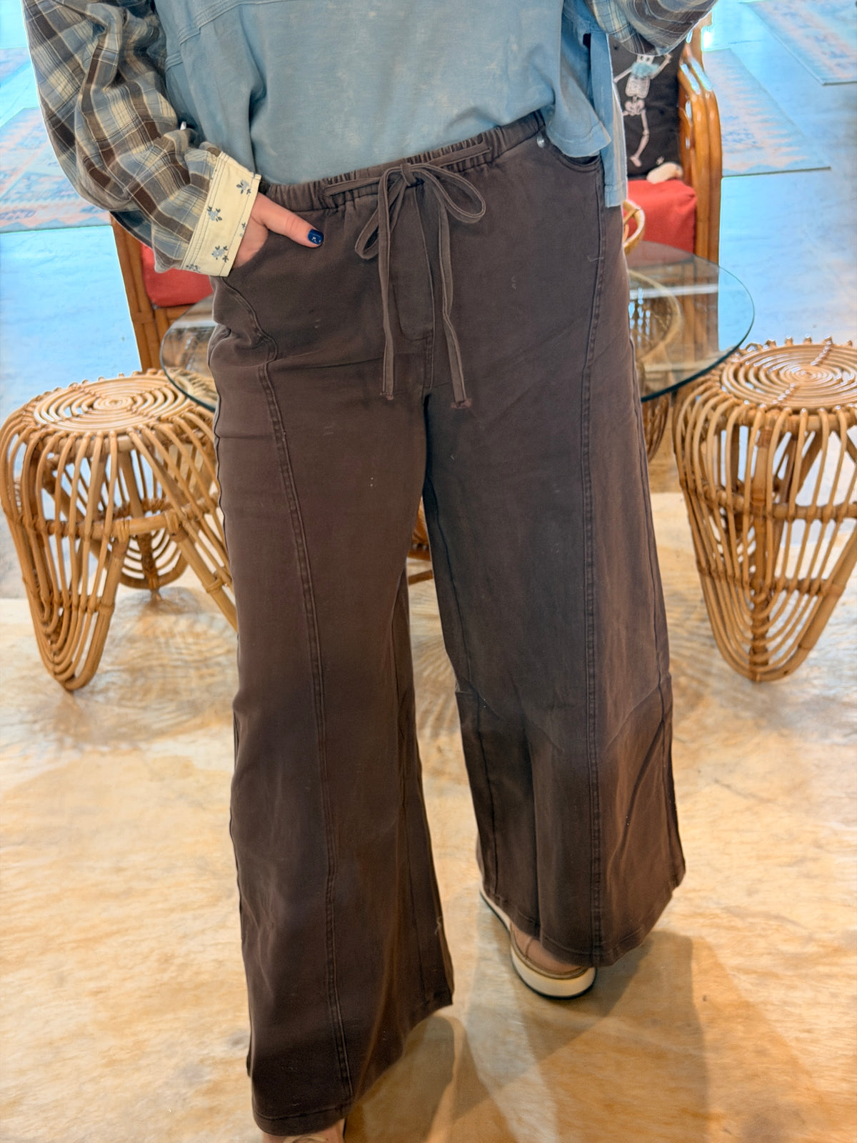 Brown Wide Leg Pant