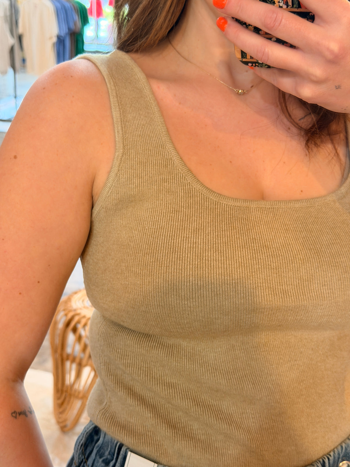 Camel Knit Tank