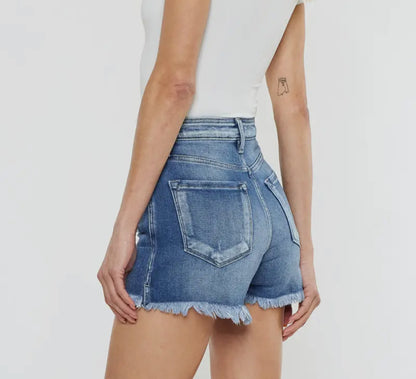 High Rise Button Fly Shorts