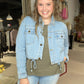 Drawstring Crop Denim Jacket