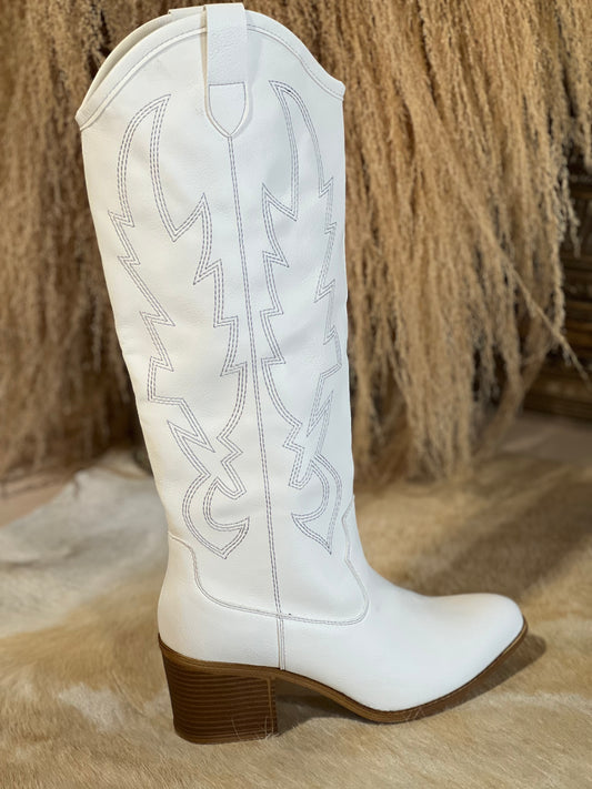 White Upwind Cowboy Boots