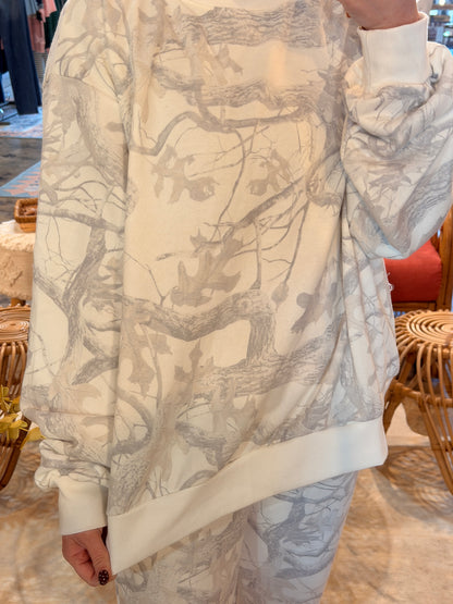 Camo Mock Neck Pullover