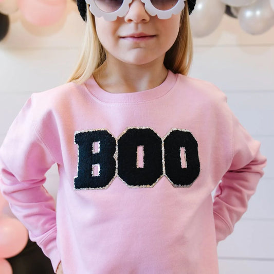 Girls Boo Patch Sweatshirt