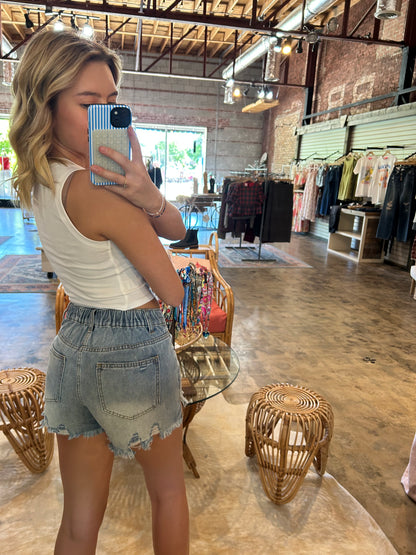 Ocean Drive Distressed Shorts