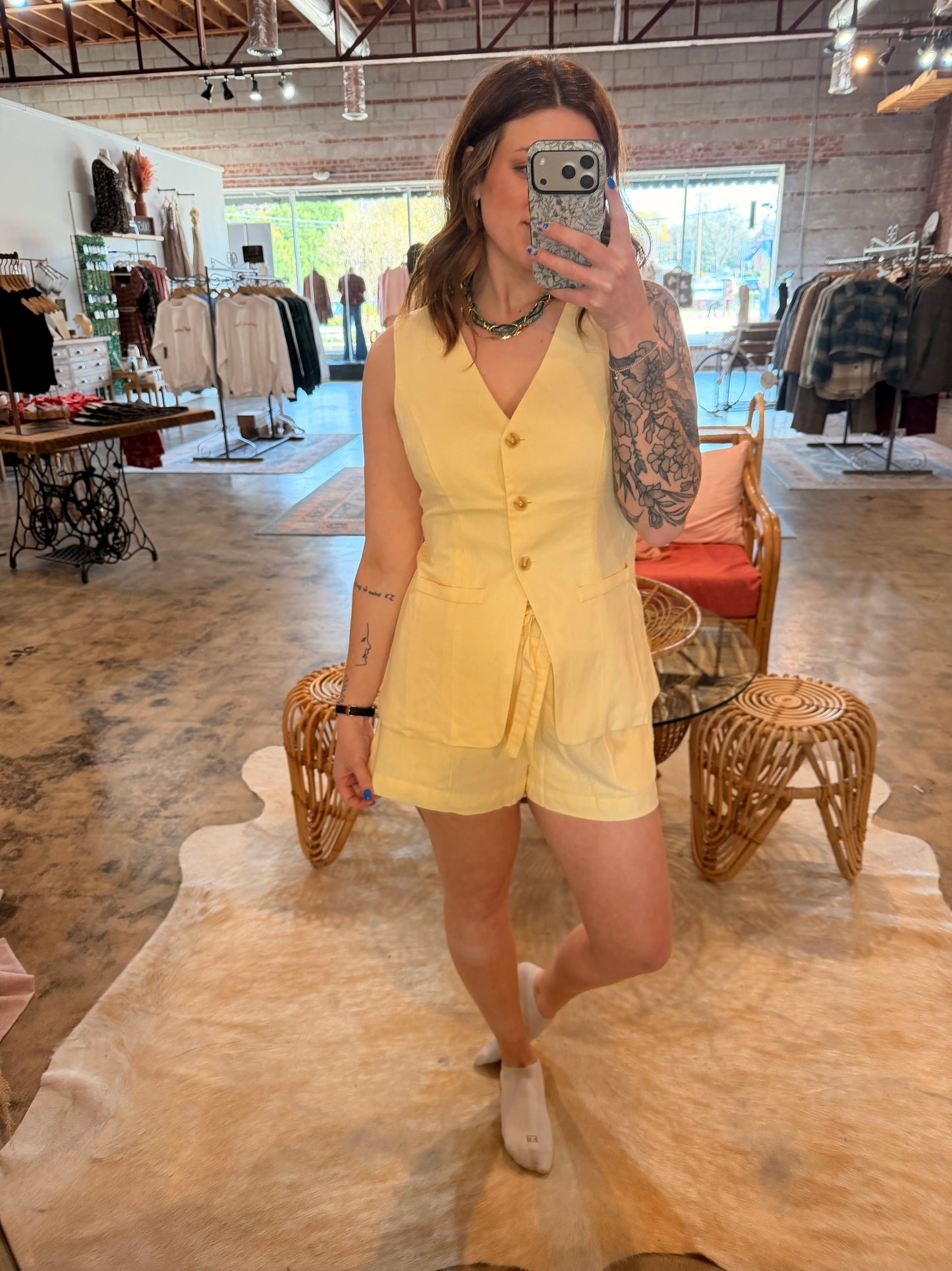 Waist Tie Linen Short