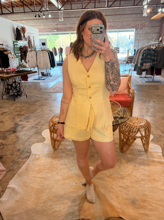 Waist Tie Linen Short