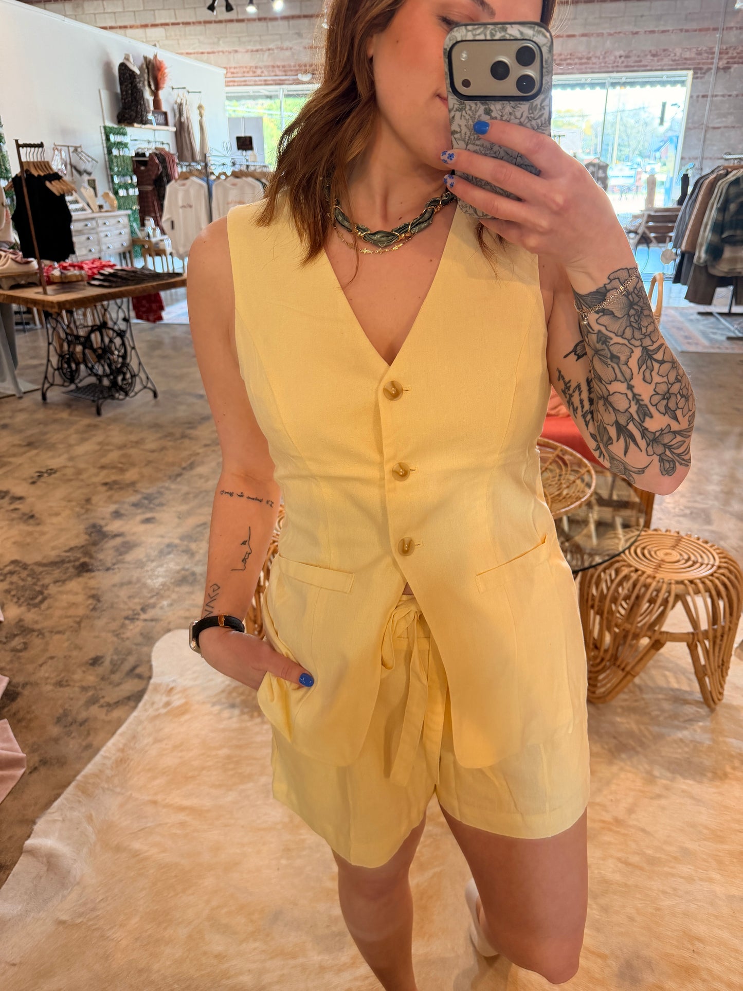 Waist Tie Linen Short