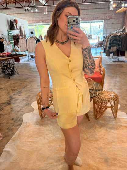 Waist Tie Linen Short