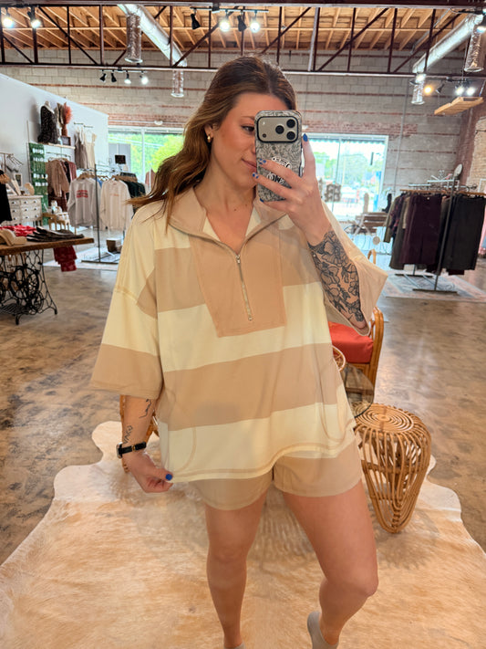 Comfy Stripe Half Zip