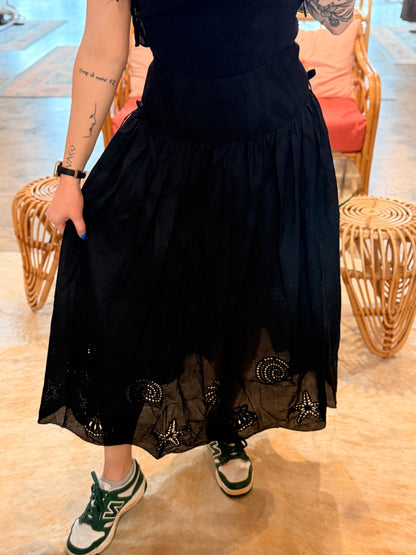 Shell Lace Maxi Skirt