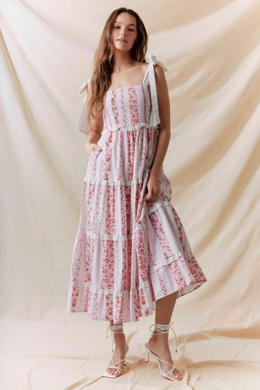 Pink Floral Cotton Maxi