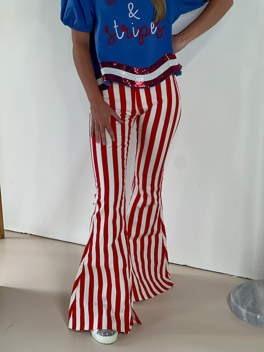 Red/White Stripe Bell Bottom