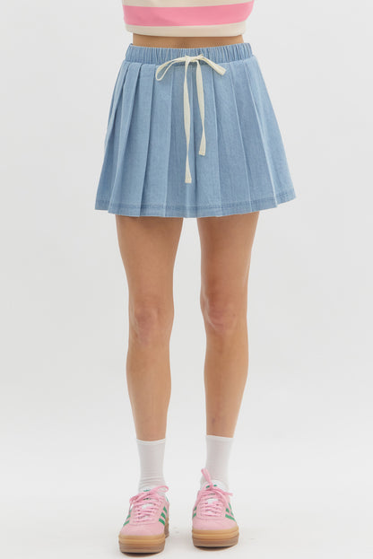 Light Blue Denim Skort