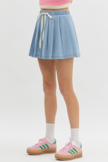 Light Blue Denim Skort