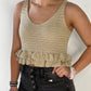 Natural Knit Ruffle Crop