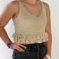 Natural Knit Ruffle Crop