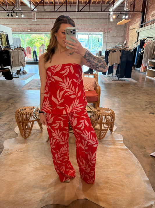 Red Tropical Set : Bottoms