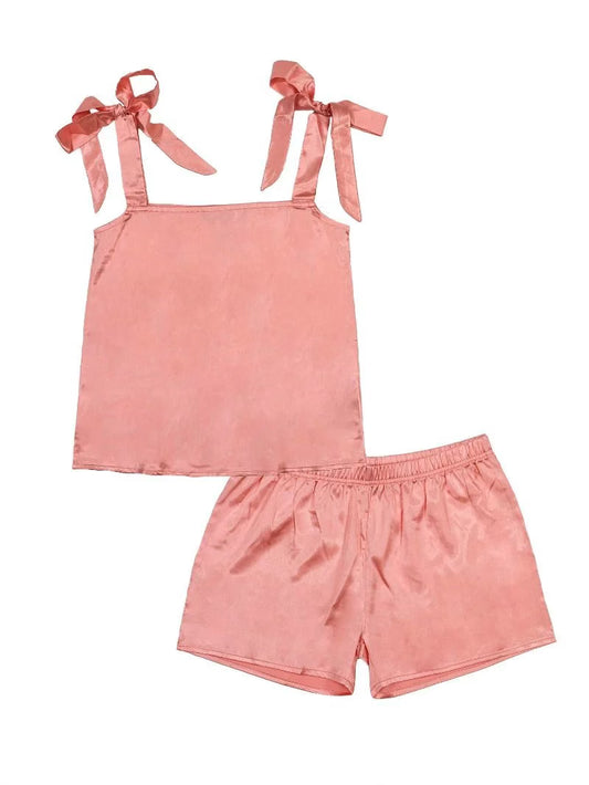 Pink Satin PJ Top