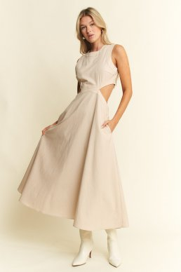 Cream Denim Dress