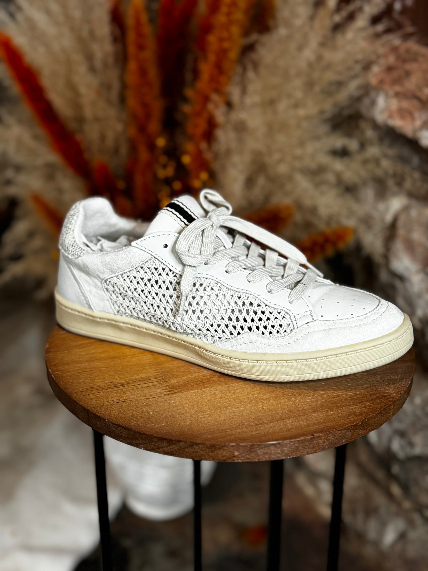 Bone Woven Sneakers