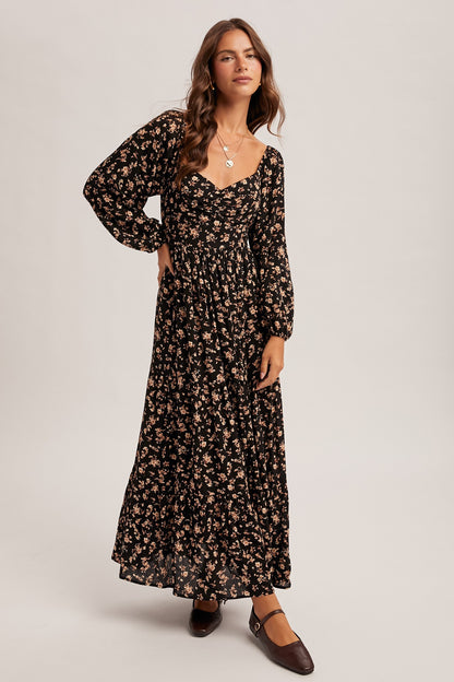 Black Floral Maxi Dress