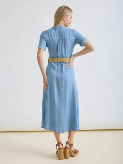 Button Down Belted Midi