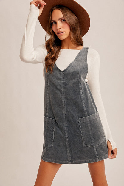 Snowfall Corduroy Overall Dress