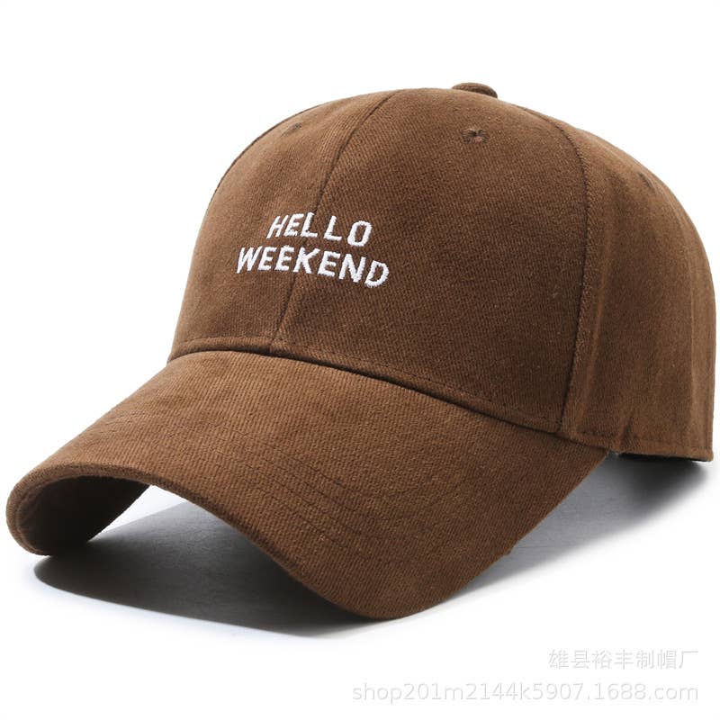'Hello Weekend' Embroidered Cap