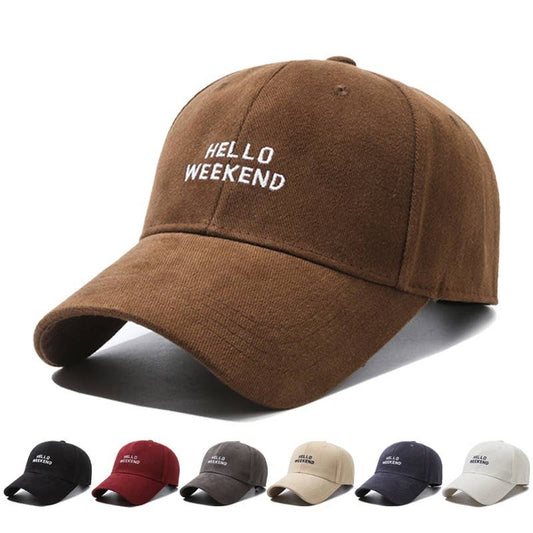 'Hello Weekend' Embroidered Cap