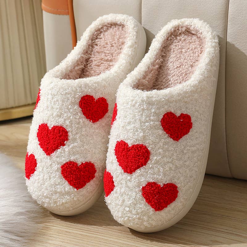 Valentines Love Cozy Plush Slippers