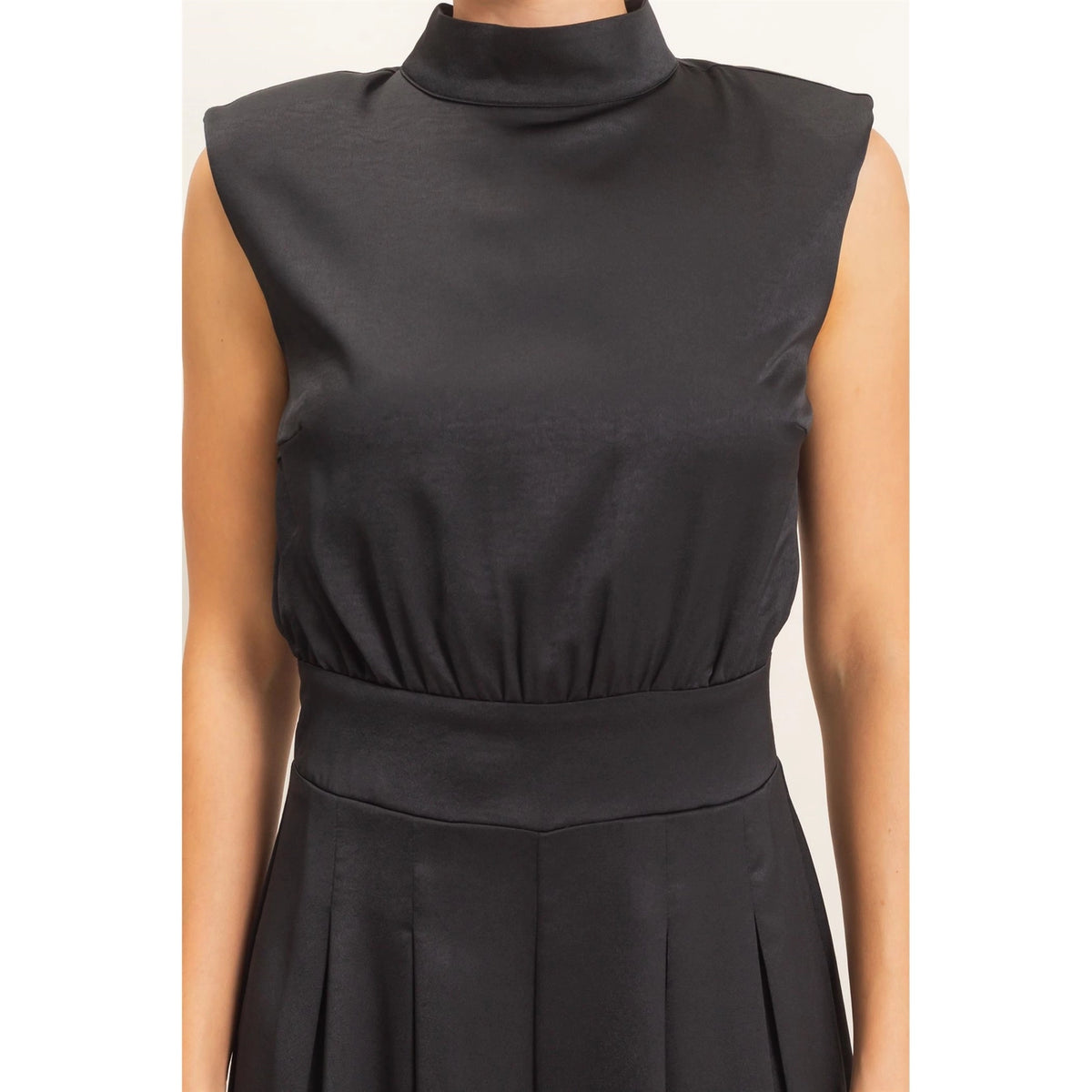 Black High Neck Silk Jumper