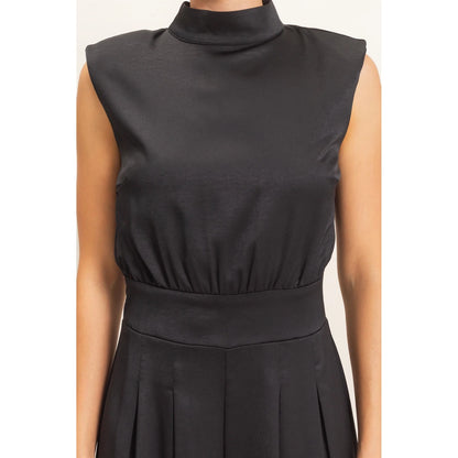 Black High Neck Silk Jumper