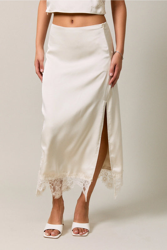 Cream Lace Detail Skirt