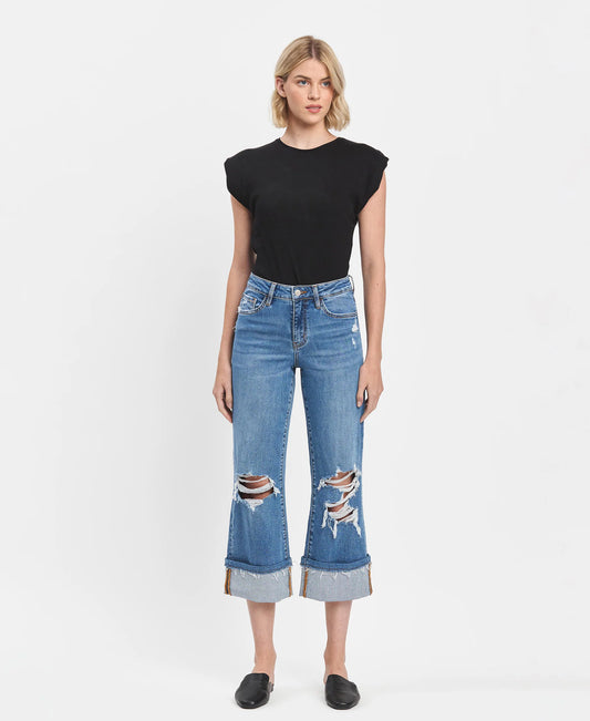 High Rise Crop Wide Leg