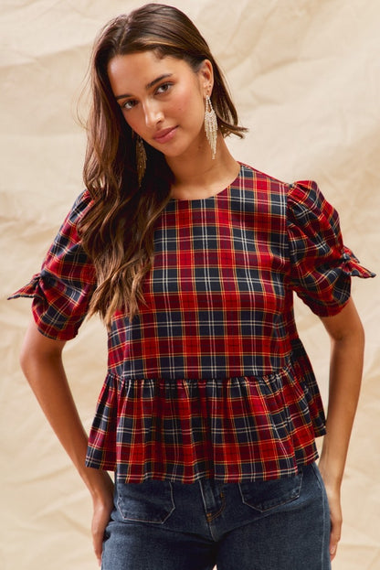 Holiday Plaid Top