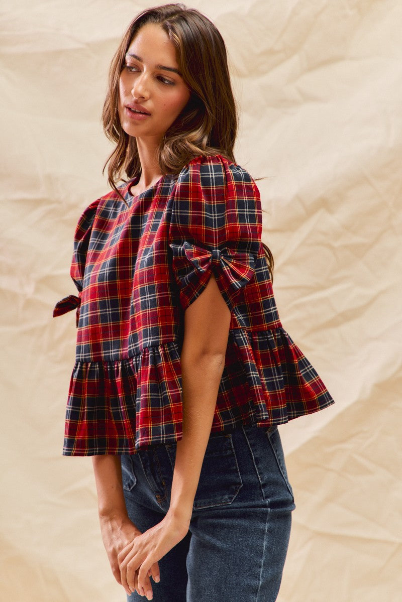 Holiday Plaid Top