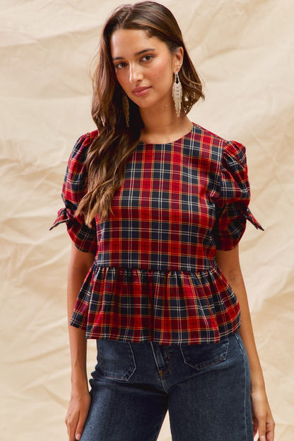 Holiday Plaid Top