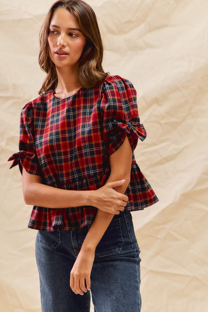 Holiday Plaid Top