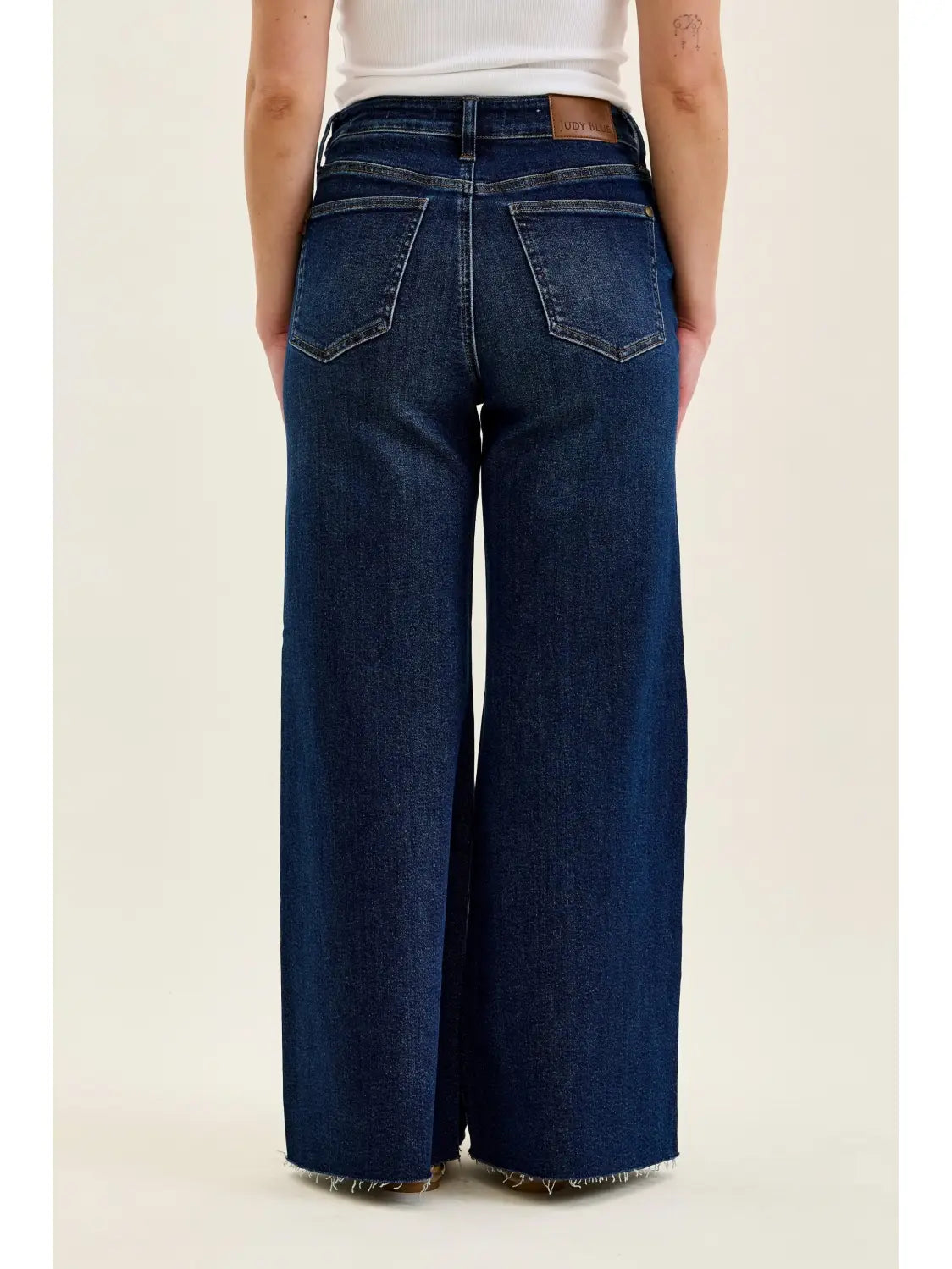 Dark Raw Hem Cinch Waist