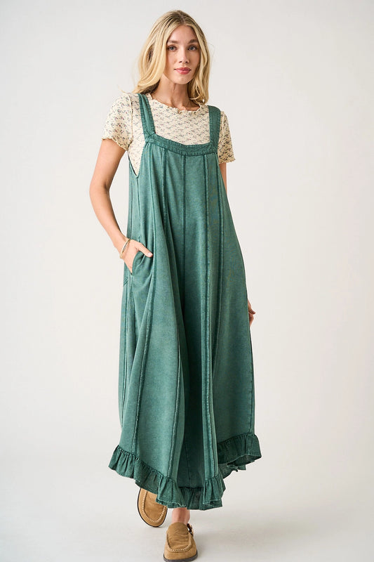 Forest Knit Ruffle Romper