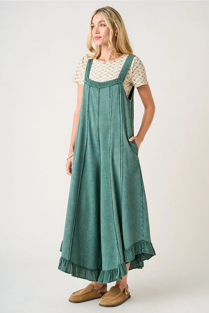 Forest Knit Ruffle Romper