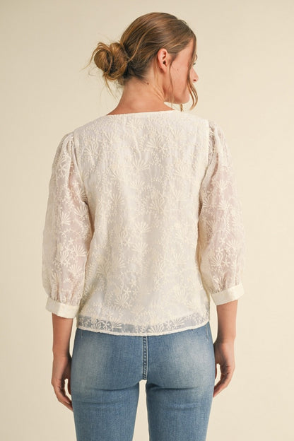 Quarter Sleeve Lace Top