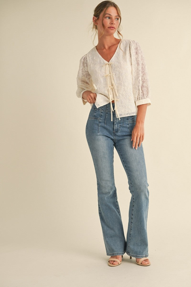 Quarter Sleeve Lace Top