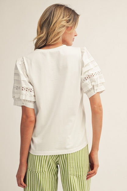 Bubble Lace Sleeve Top