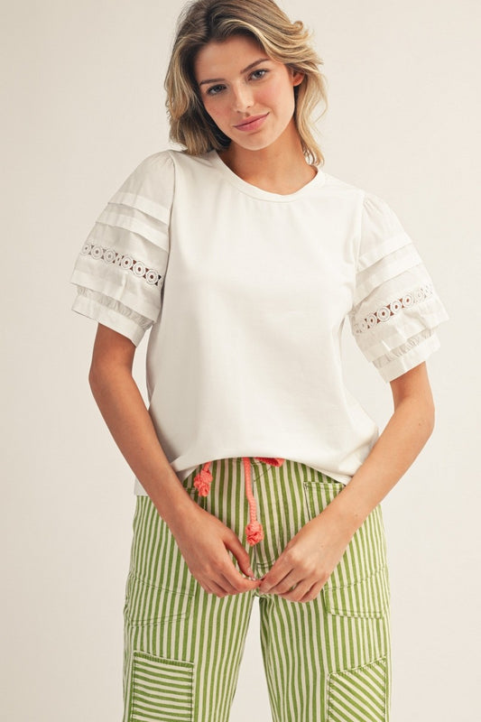 Bubble Lace Sleeve Top