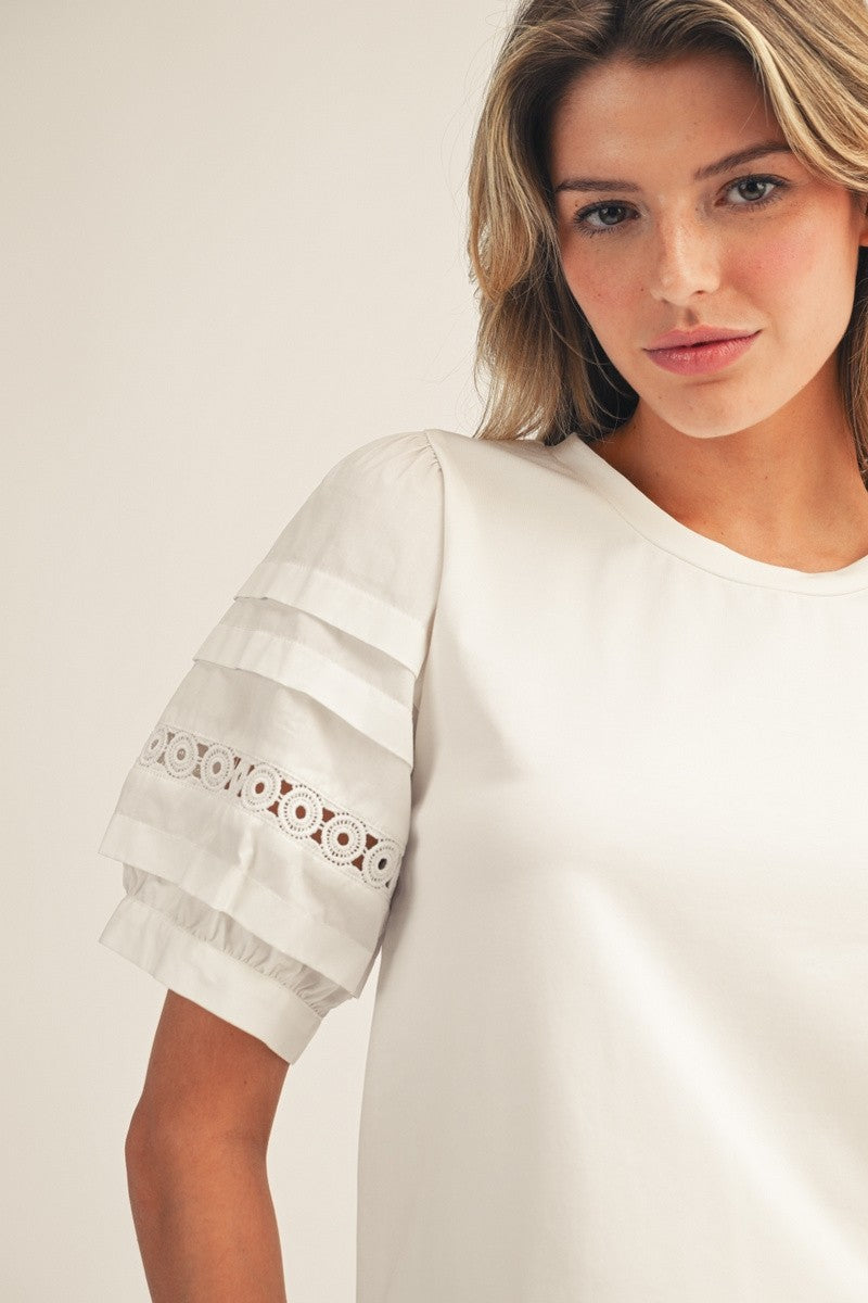 Bubble Lace Sleeve Top