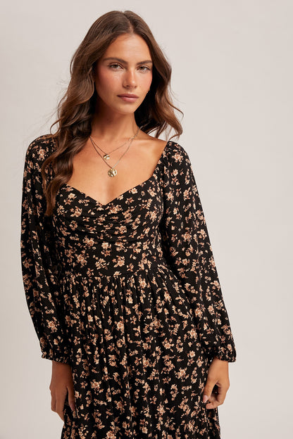 Black Floral Maxi Dress